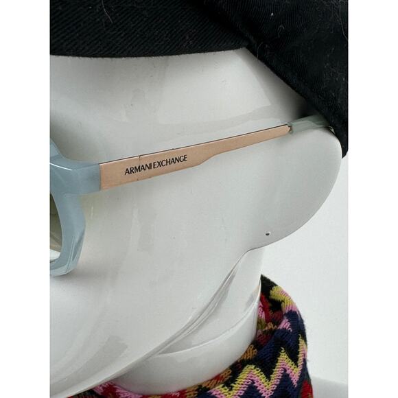Armani Exchange Light Blue Round Geometric Sunglasses - Picture 4 of 10